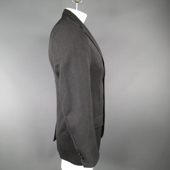 MAISON MARTIN MARGIELA Regular Charcoal Solid Wool Notch Lapel Sport Coat - Picture 4 of 9